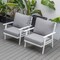 Leisuremod Walbrooke Outdoor Patio White Aluminum Armchairs With Cushions, Grey, 2PK WW-31-27GR2 - alternate 3