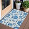 Homeroots 3' X 5' White And Denim Blue Floral Washable Indoor Outdoor Area Rug 589512 - alternate 1