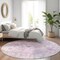 Homeroots 8' Lavender Purple And Lilac Round Floral Washable Indoor Outdoor Area Rug 611200 - alternate 4