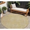 Homeroots 8' Gold And Beige Round Geometric Washable Indoor Outdoor Area Rug 594547 - alternate 1