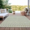 Homeroots 8' X 10' Linen And Lime Green Striped Washable Indoor Outdoor Area Rug 610537 - alternate 5