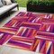 Homeroots 5' X 8' Red Purple And Copper Geometric Washable Indoor Outdoor Area Rug 598257 - alternate 1