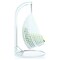 Leisuremod White Wicker Hanging 2 person Egg Swing Chair with Light Green Cushions ESCW-57LG - alternate 5