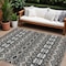 Homeroots 10' X 14' Charcoal Brown And Ivory Moroccan Washable Indoor Outdoor Area Rug 594315 - alternate 1
