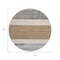 Homeroots 8' Brown Ivory And Blue Round Abstract Washable Indoor Outdoor Area Rug 615274 - alternate 4