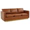 Leisuremod Nervo Upholstered Leather Sofa with Gold Frame, Cognac Tan NS83BR-L - alternate 1