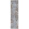 Homeroots 8' Runner Mocha and Blue Abstract Washable Non Skid Indoor Outdoor Runner Rug 564243 - alternate 9