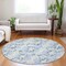 Homeroots 8' Sky Blue And Ivory Round Abstract Washable Indoor Outdoor Area Rug 614181 - alternate 5