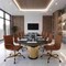 Leisuremod Harris Faux Leather Office Chair with Gold Frame, Light Brown HOG19LBRL - alternate 5