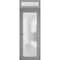 Vdomdoors Front Exterior Prehung FiberGlass Door Frosted Glass / Manux 8102 Grey Ash / Transom Window / Offic MANUX8102EXD-SS-W36 x H80+14-RH - alternate 1