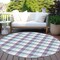 Homeroots 8' Purple Aqua And Beige Round Plaid Washable Indoor Outdoor Area Rug 601424 - alternate 6
