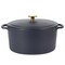 Sur La Table Millau 5.5Qt Enameled Cast Iron Dutch Oven with Lid in Matte Marine with Rose Gold Knob 750122358M - alternate 1