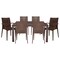 Leisuremod Mace Mid-Century 7-Piece Rectangular Outdoor Dining Set with 4 Side Chairs and 2 Armchairs, Brown MT55MC194A2BR - alternate 1