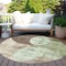Homeroots 8' Artichoke Green Brown And Beige Round Geometric Washable Indoor Outdoor Area Rug 604901 - alternate 6