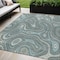 Homeroots 5' X 8' Sky Blue And Gray Geometric Washable Indoor Outdoor Area Rug 631402 - alternate 1