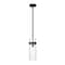 Z-Lite Fontaine 1 Light Pendant, Matte Black/Clear Water, 5.75 In W x 15 In H 7002P5-ROD-MB - alternate 1