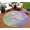 Homeroots 8' Purple Lilac And Artichoke Green Round Abstract Washable Indoor Outdoor Area Rug 582178 - alternate 1