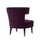 Homeroots 30" Purple And Black Velvet Tufted Wingback Chair 533884 - alternate 5