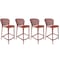 Homeroots Set of Four 26" Orange Heavy Duty Plastic Low Back Counter Height Bar Chairs, 4PK 555089 - alternate 4