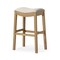 Homeroots 31" Beige and Natural Fabric and Solid Wood Backless Bar Height Bar Chair 632486 - alternate 3