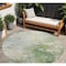 Homeroots 8' Artichoke Green And Ivory Round Abstract Washable Indoor Outdoor Area Rug 605502 - alternate 1