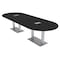 Skutchi Designs Racetrack Conference Table With Power, 48 in W, 144 in L, Black HAR-RAC-48X144-DOU-U999ST19-ESIL - alternate 1