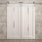 Sartodoors Modern Double Barn Door 36 x 84 inches, Ego 5014 Painted White Oak, 13FT Silver Rail Track Set, S EGO5014DB-S-PWO-3684 - alternate 5