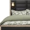 Homeroots Black Faux Crystal Bling Wood And Upholstery Lighted Queen Bed Frame 564719 - alternate 7