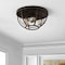 Jonathan Y Lyla 15.8 in. 3-Light Rustic Farmhouse Iron LED Flush Mount, Wood Finished/Oil Rubbed Bronze JYL1308A - alternate 6