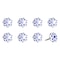Homeroots Set of Eight Blue And White Ceramic And Metal Drawer Pull Knobs, 8PK 544409 - alternate 4