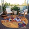 Homeroots 8' Copper Gray And Burgundy Round Abstract Washable Indoor Outdoor Area Rug 599552 - alternate 6