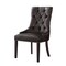 Homeroots Set of Two Tufted Espresso Upholstered Faux Leather Dining Side Chairs 543522 - alternate 6