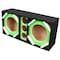 Deejay Led Two 10-in Woofers plus Three Tweeters Vinyl Green Empty Chuchera Speaker Enclosure D10T3VYGREEN - alternate 1