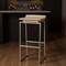 Homeroots 31" Natural and Silver Solid Wood and Iron Low Back Bar Height Bar Chair 605923 - alternate 3