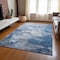 Homeroots 9' X 12' Denim Blue And Sky Blue Abstract Washable Indoor Outdoor Area Rug 582162 - alternate 6