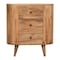 Homeroots 26in Oak Solid Wood Oval Accent Cabinet With Three Drawers 654262 - alternate 1