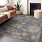 Homeroots 5' X 8' Blue Charcoal And Gold Floral Washable Indoor Outdoor Area Rug 604115 - alternate 4
