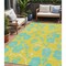 Homeroots 5' X 8' Yellow And Aqua Floral Washable Indoor Outdoor Area Rug 600055 - alternate 1