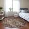 Homeroots 8' Chocolate Round Ikat Washable Indoor Outdoor Area Rug 576985 - alternate 4