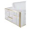 Homeroots 89" White Italian Leather Sofa With Brass Legs 534164 - alternate 5