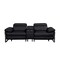 Homeroots 90in Black Italian Leather Power Reclining Loveseat With Storage 720562 - alternate 1