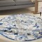 Homeroots 5' Blue And Gray Round Floral Indoor Outdoor Area Rug 546651 - alternate 3