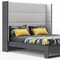 Homeroots Gray and White Wood And Faux Leather King Bed Frame 486272 - alternate 2