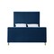 Homeroots Navy Blue Velvet Upholstered Queen Bed Frame 544770 - alternate 7