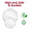 Smarty Had A Party 7.5" White w/Silver Vintage Rim Round Disposable Plastic Appetizer/Salad Plates (120 Plates), 120PK 867WHS-CASE - alternate 8