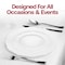 Smarty Had A Party 10.25" White with Silver Rim Round Blossom Disposable Plastic Dinner Plates (120 Plates), 120PK 4840WHS-CASE - alternate 9