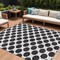 Homeroots 8' X 10' Black And Ivory Polka Dot Washable Indoor Outdoor Area Rug 614872 - alternate 1