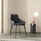 Leisuremod Sonnet Modern Dining Chair in Grey Leather and Iron Legs SC51GR - alternate 7