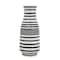 Homeroots 18" Black And White Hand Painted Stripe Ceramic Table Vase 566538 - alternate 5