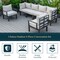 Leisuremod Chelsea 6-Piece Patio Sectional Black Aluminum With Cushions, Beige CSBL-6BG - alternate 7